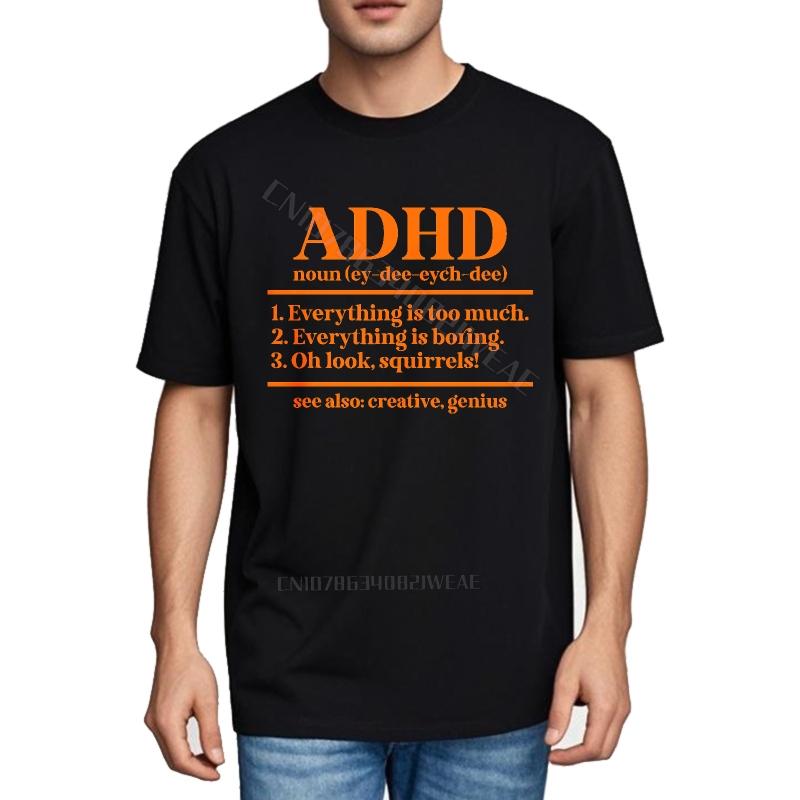Unisex Tshirt Adult Relaxed Fit Tshirt Adhd Definition Printed On Shirt Casual Lightweight Tee Trendy Soft Cotton Teeshirt