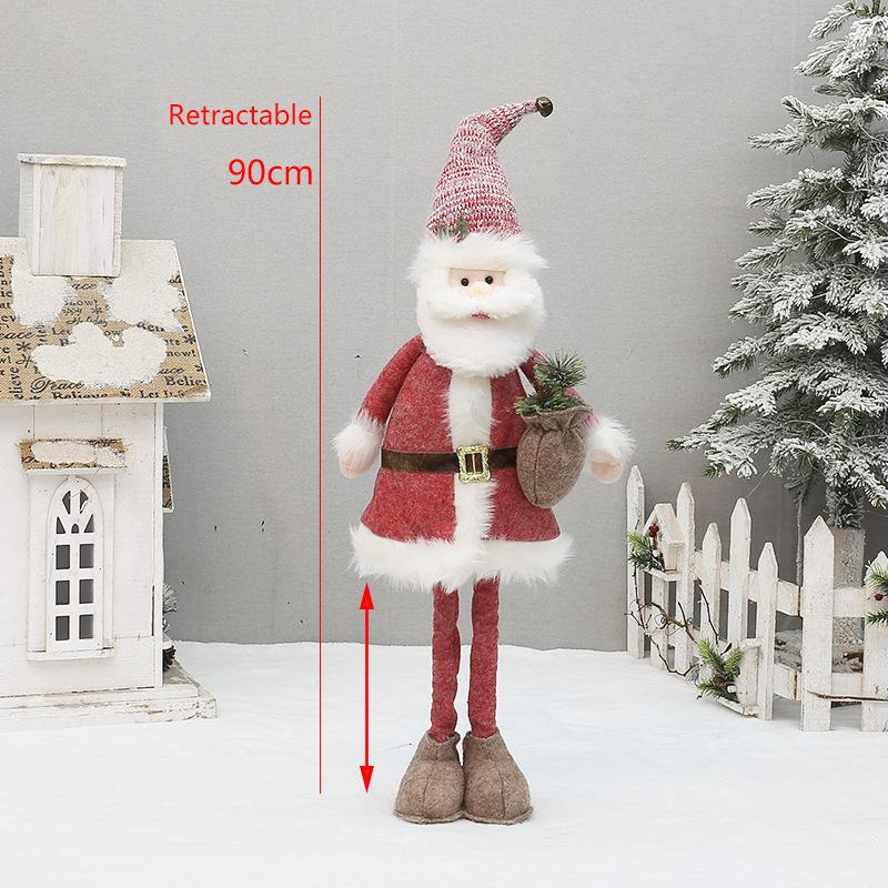 Vánoční látková zatahovací panenka Santa Claus sněhulák panenka sváteční dárek vánoční dekorace ozdoby potřeby