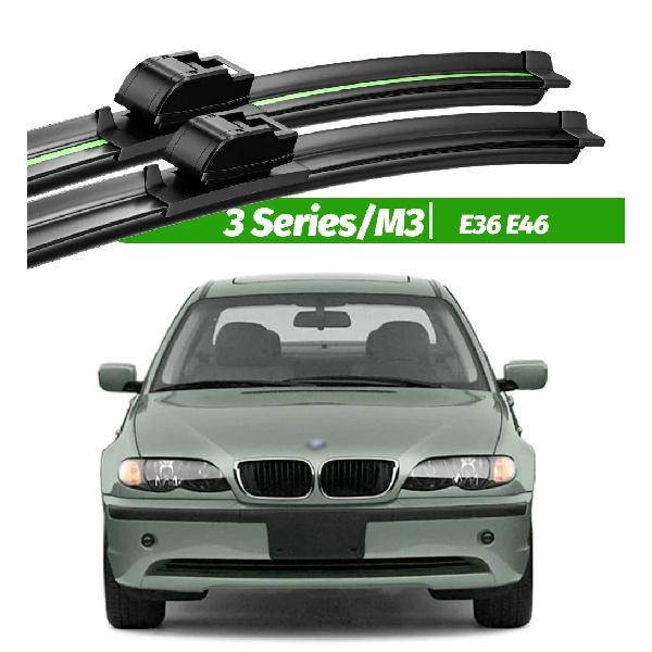 For BMW 3 Series M3 E36 E46 1991-2006 2pcs Front Windshield Wiper Blades 1996 1998 2000 2003 2005 Windscreen Window Accessories