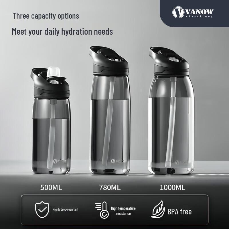Vanow Large Capacity Sports Water Bottle with Straw