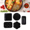 6pcs Bakeware Set Loose Bottom Carbon Steel Anti Stick Baking Pans Set for   Muffin Pizza