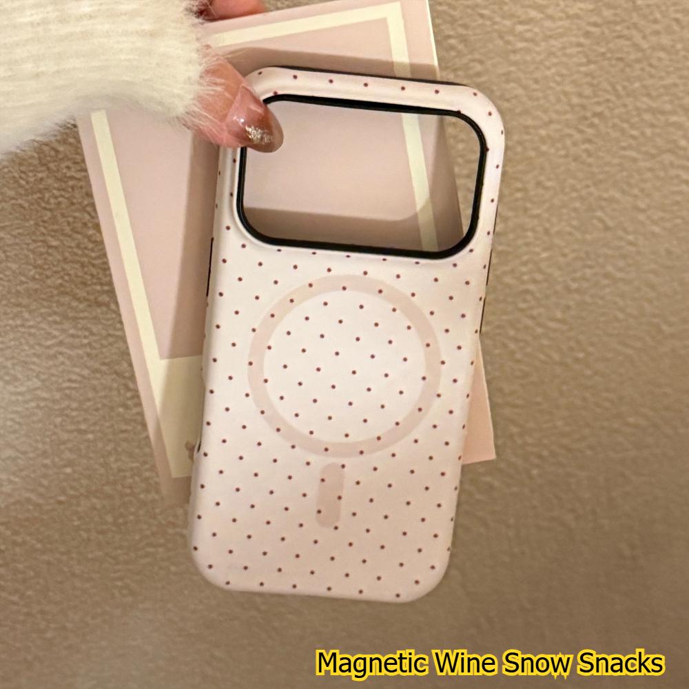 

Simple Polka Dot Case for Apple IPhone 17 Pro Max, 16cm Burgundy Bow, 15cm Magnetic Stand iPhone 11