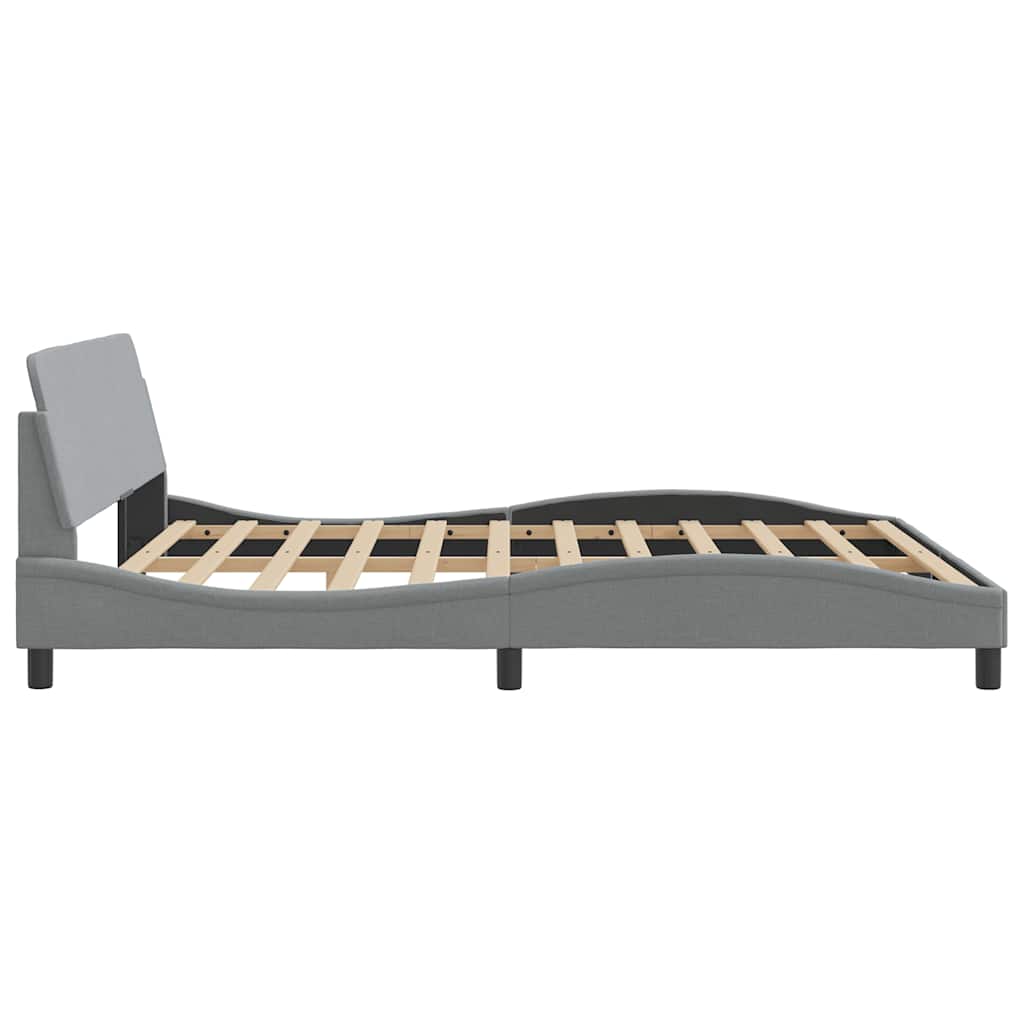 Bed Frame Dover Light Gray 183x213 cm Fabric
