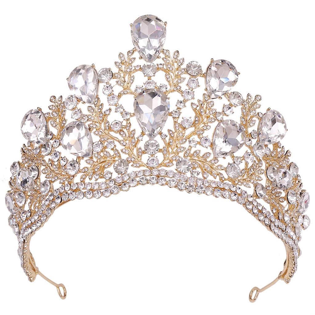 Queen Crowns Rhinestone Princess Tiaras Silver/Gold/Red/Green/Blue Rhinestone Show Headwear for Bridal Birthday Party Prom Halloween