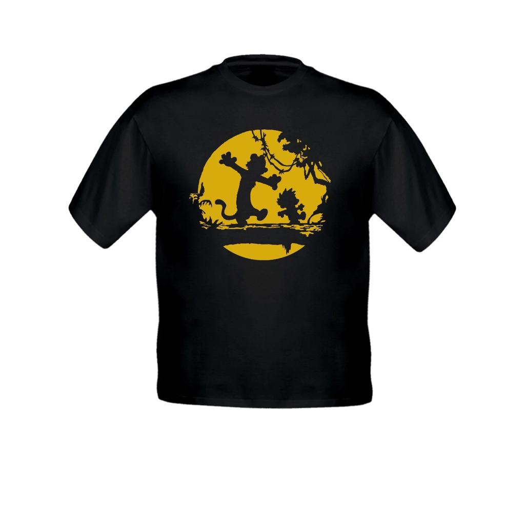 Calvin and Hobbes Let's Go To Play Kids Girl Boy Youth Chew Neck Top Tee T-Shirt
