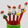 2PC Cute Christmas Santa Snowman Resin Ballpoint Pens for Kids Xmas Gifts Gel Pens for School