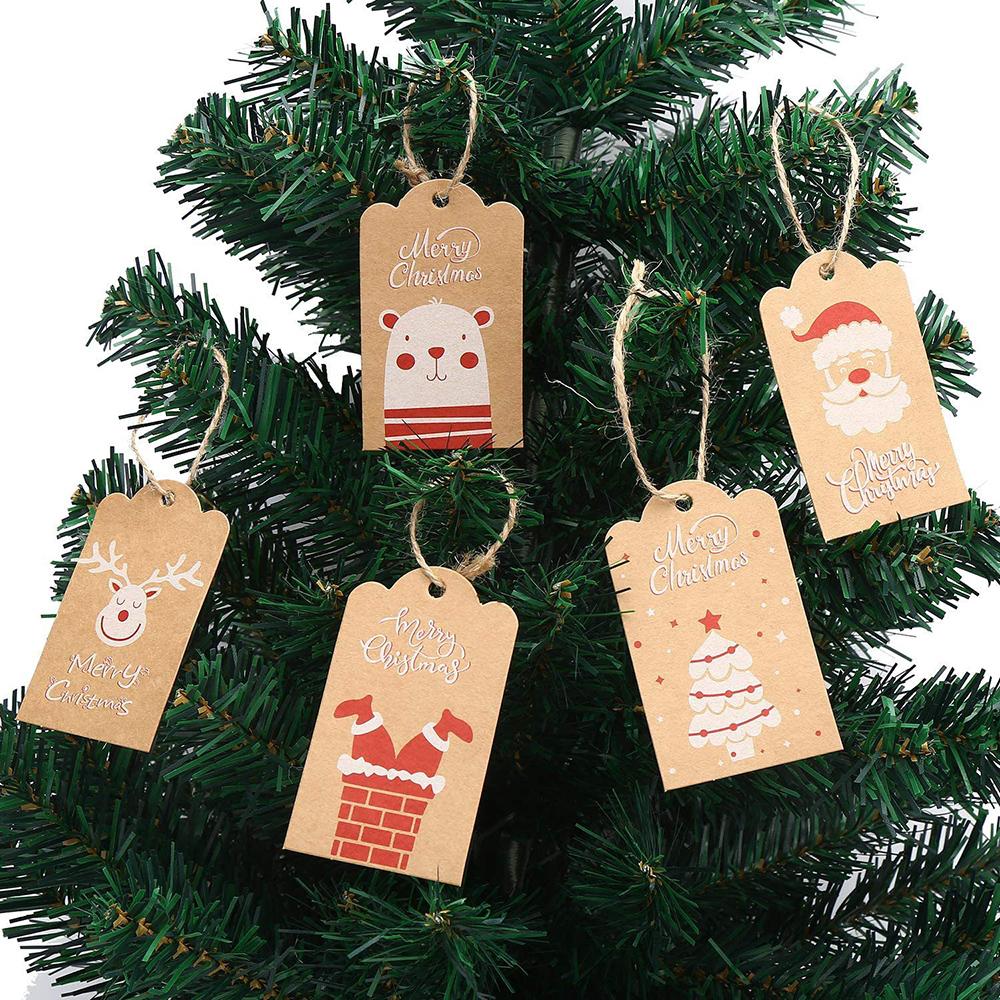 Premium-Qualität 100 Stück Hoher Standard Kraft-Papier Oberste Güte Oberste Güte Weihnachten Oberste Güte Baum Überlegene Qualität Anhänger Oberste Güte Frohe Premium-Qualität