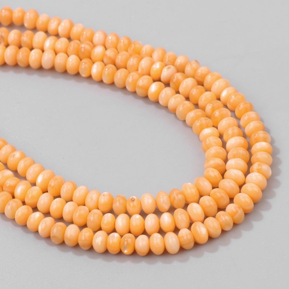 3X5mm Quality Natural Seawater Shell Beads Rondelle Bead Dyed Mother of Pearl Shell Loose Spacer Beads Charm for Making Jewelry About 60pcs