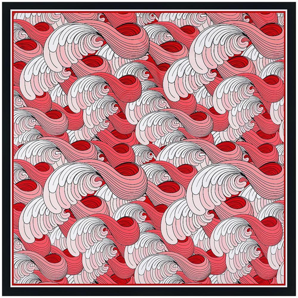 POBING Silk Scarf Women Large Shawls Horse Print Stoles Square Bandana Luxury Kerchief Big Hijab Scarf Female Foulards 130CM