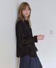 AHWE Sheer Check Asymmetrical Shirt_Black