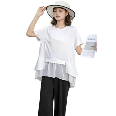 Blouse for Chiffon Short for the for Autumn [Z8two] High-quality Women, Top, Sleeve, Shirt, Fitted, Plain, Elegant, Simple, Cool, Sheer, Office,