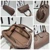 Genuine Leather Women's Crossbody Handwoven Boston Bag