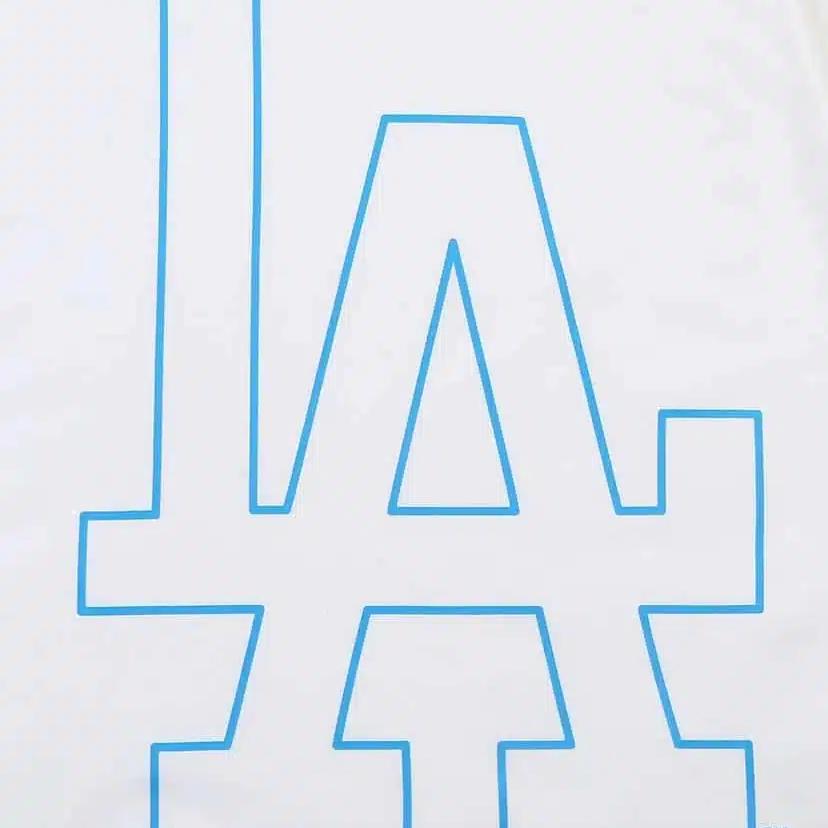 MLB Los Angeles Dodgers Large Logo Printed Letter Round Neck Casual Sports Short Sleeve T-Shirt Unisex T-Shirt White 31TSU1031-07W