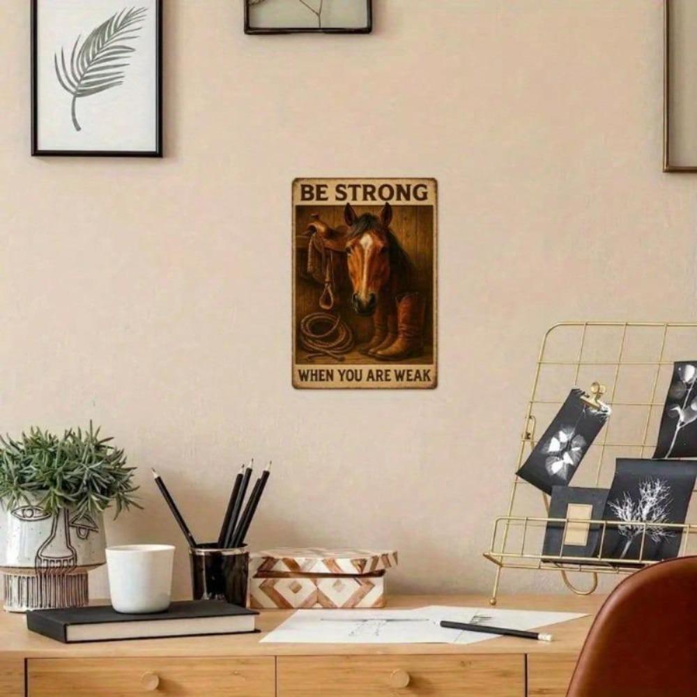 Tin Sign Wall Art Vintage Western Horse Motivational Office Decor Quote