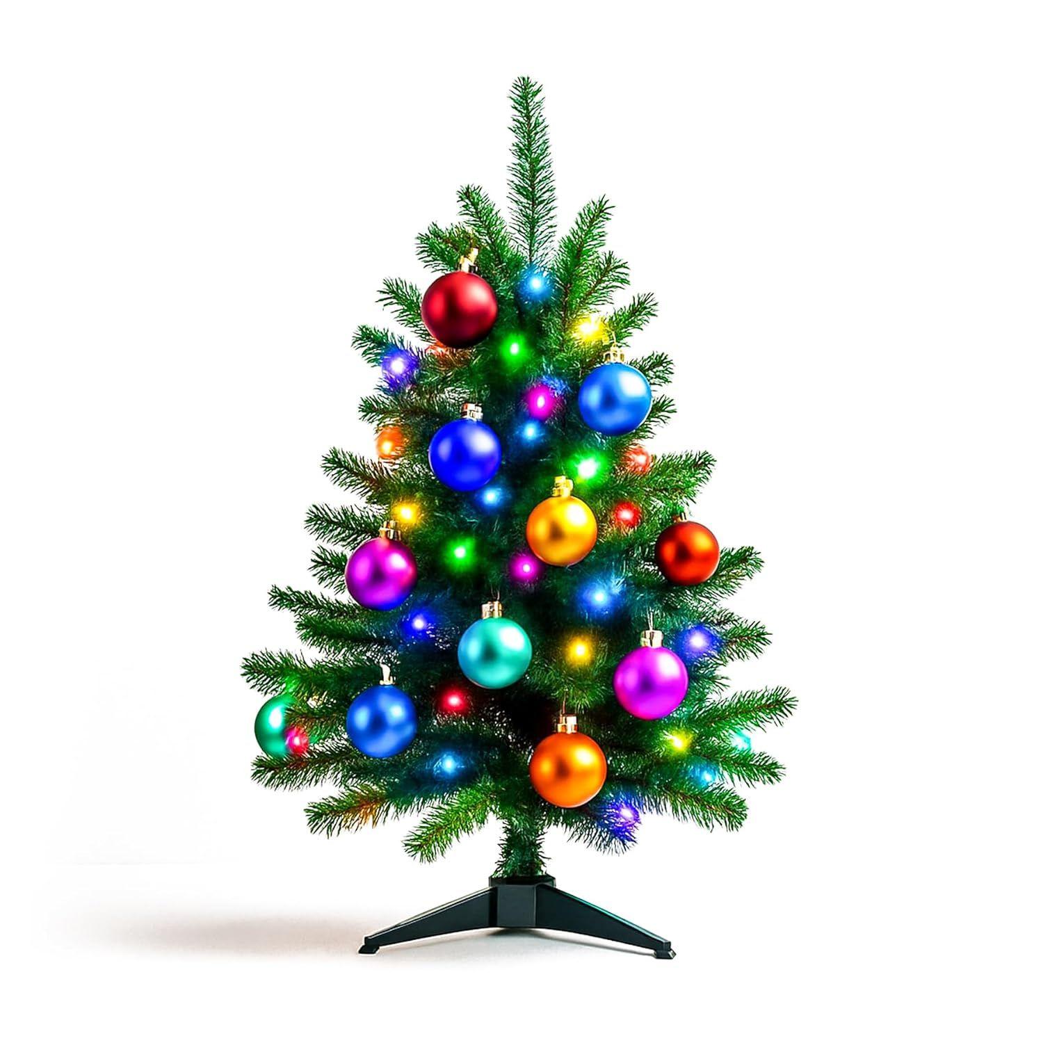 

Small Christmas Tree 2 Feet for Christmas Celebration, Artificial Christmas Tree with Foldable Stand, Xmas Tree Christmas Decorations Items