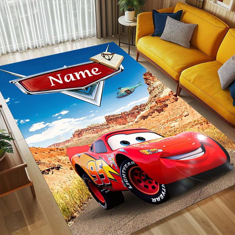 Personalized Name Car Adventure Living Room Non-Slip Area Rug Soft Carpet for Bedroom Kids Playroom Sofa,Office Home Decor Doormat