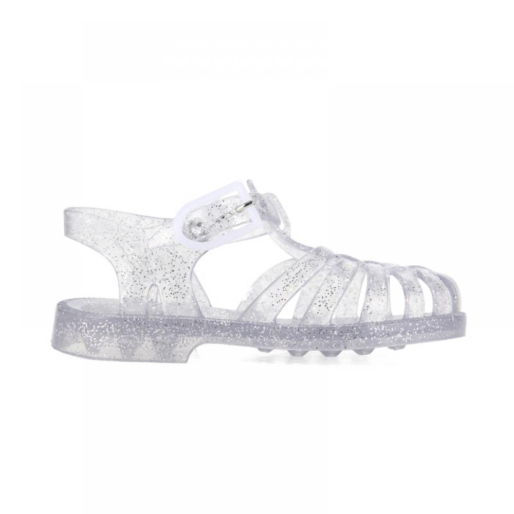 Meduse Sun 201 Argent Paillete Agent Paette Paillettes Argent Enfants Enfants Sandales Chaussures Jelly