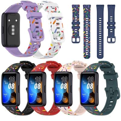 Барвистий друкований ремінець для Huawei Band8. Силіконовий ремінець для аксесуарів для браслета Huawei Band 8