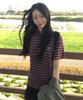 CGP (Women'S) Oversized Striped Short Sleeve Collared T-Shirt - Purple