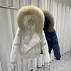 Design sense Winter hooded fur collar pie overcome cotton-padded clothes Women's short small cotton-padded jacket Thickened jacket