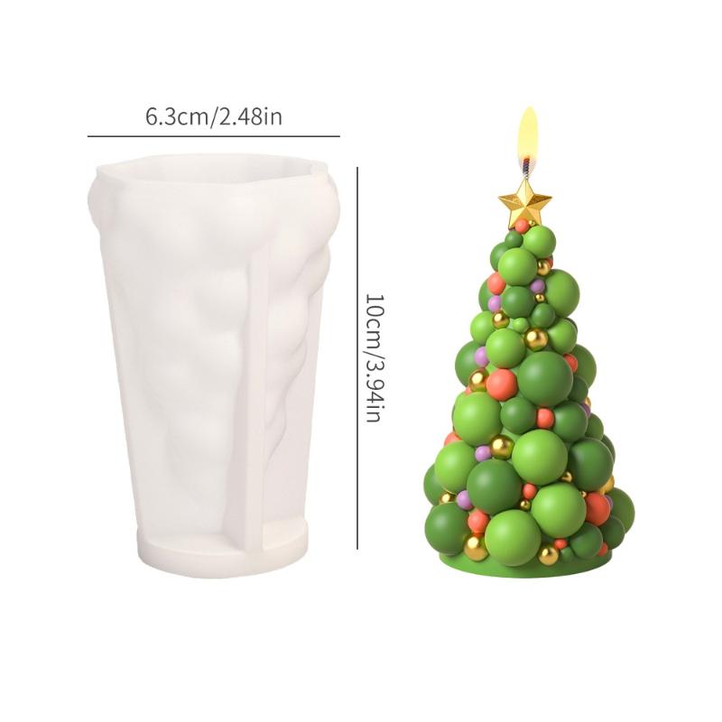 

3D Christmas Tree Scented Candle Silicone Mold DIY Casting Wax Aromatherapy Gypsum Molds For Making Christmas Crafts