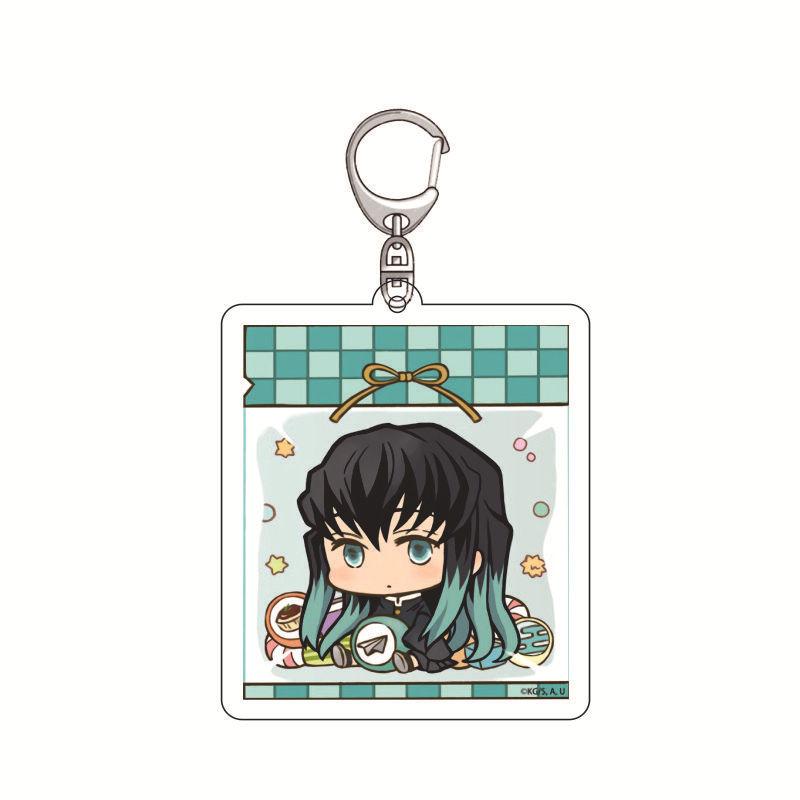 Anime Demon Slayer Keychain Acrylic Pendant Tanjiro Kamado Nezuko Zenitsu Agatsuma Creative Pendant Accessory Gift for Fans