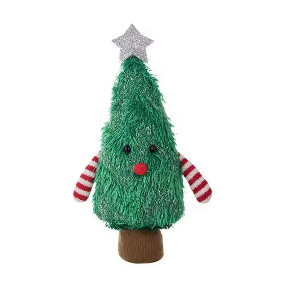 1Pc Mini Christmas Trees Cartoon Doll Home Desktop Ornaments Window Christmas Artificial Christmas Tree Party Decoration Gifts