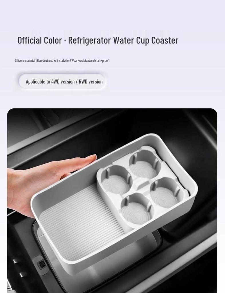 Silicone Non-slip Drink Holder Pad for Shenlan S09 Refrigerator Cup, Interior Organizer Accessory