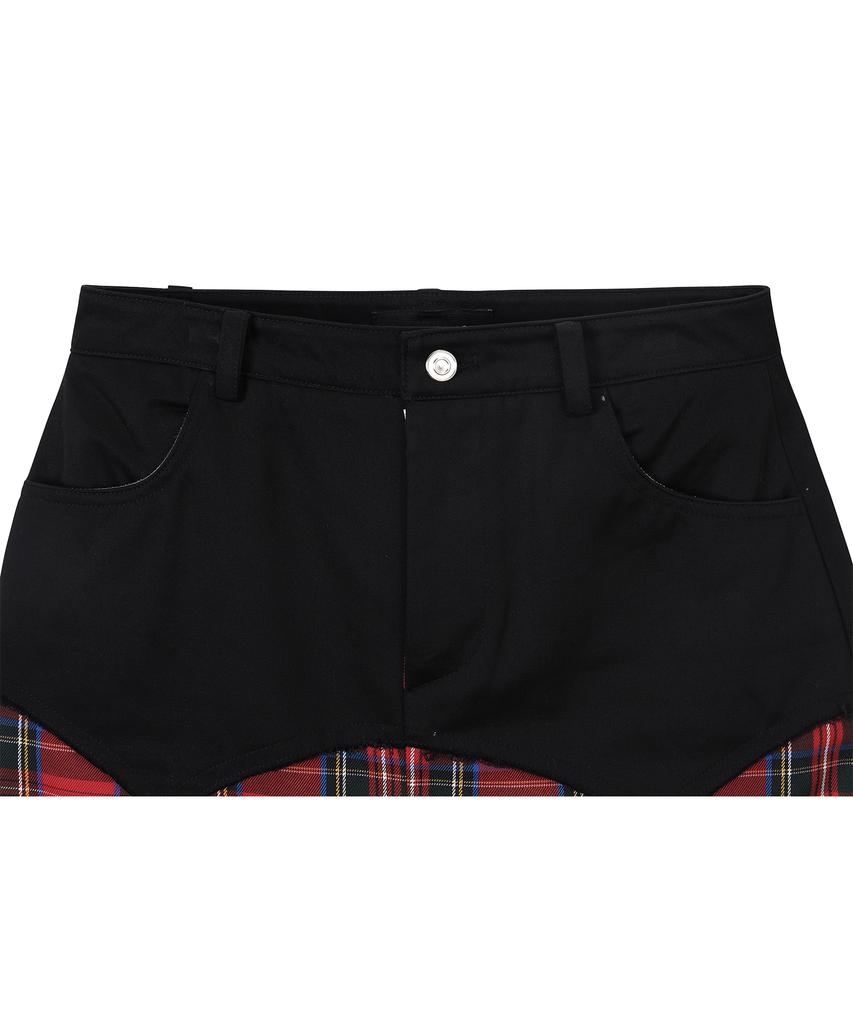 Cotton Rivers Club Checked Long Skirt (Red)