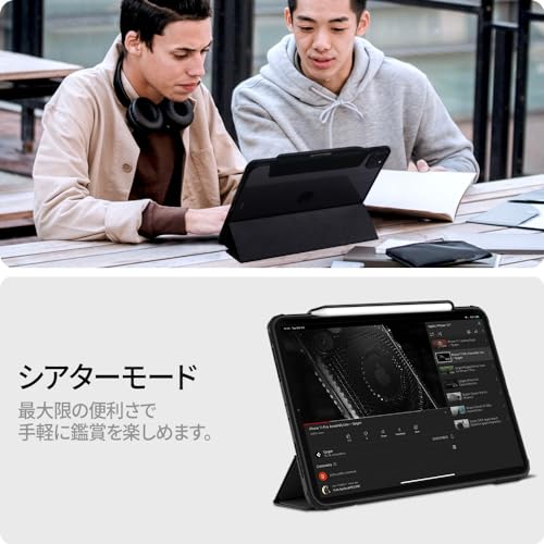 Spigen Hülle für iPad Pro 11 Zoll (2022/2021) 4./3. Generation, transparente Rückseite, kompatibel mit Apple Pencil, militärisch zertifiziert, schlanker Ständer, stoßfest, kratzfest