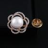 Elegant Rose Brooch with Zircon and Pearl for Women