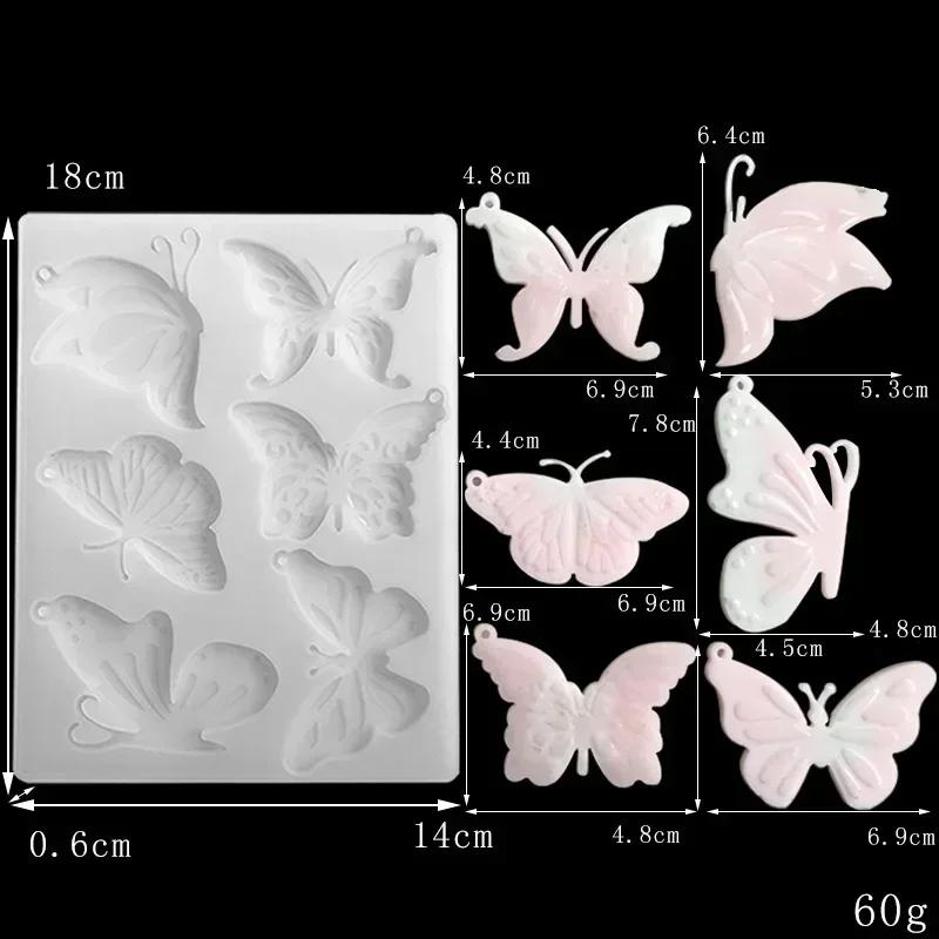 Butterfly Silicone Mold Epoxy Resin DIY Keyrings Eardrop Resin Mold Jewelry Making Crystal Drop Glue Pendant Silicone Mould