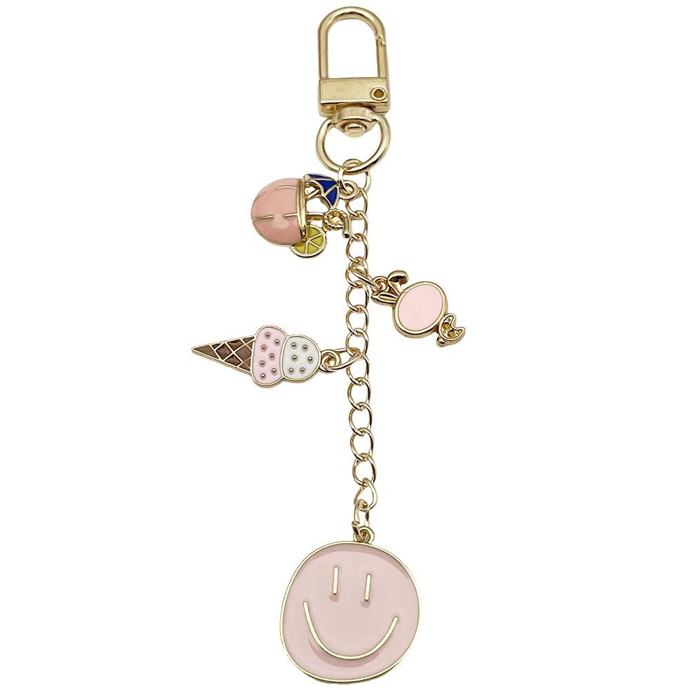 Smiley Cherry & Clover Keychain Pendant for Backpack & Earphone Case