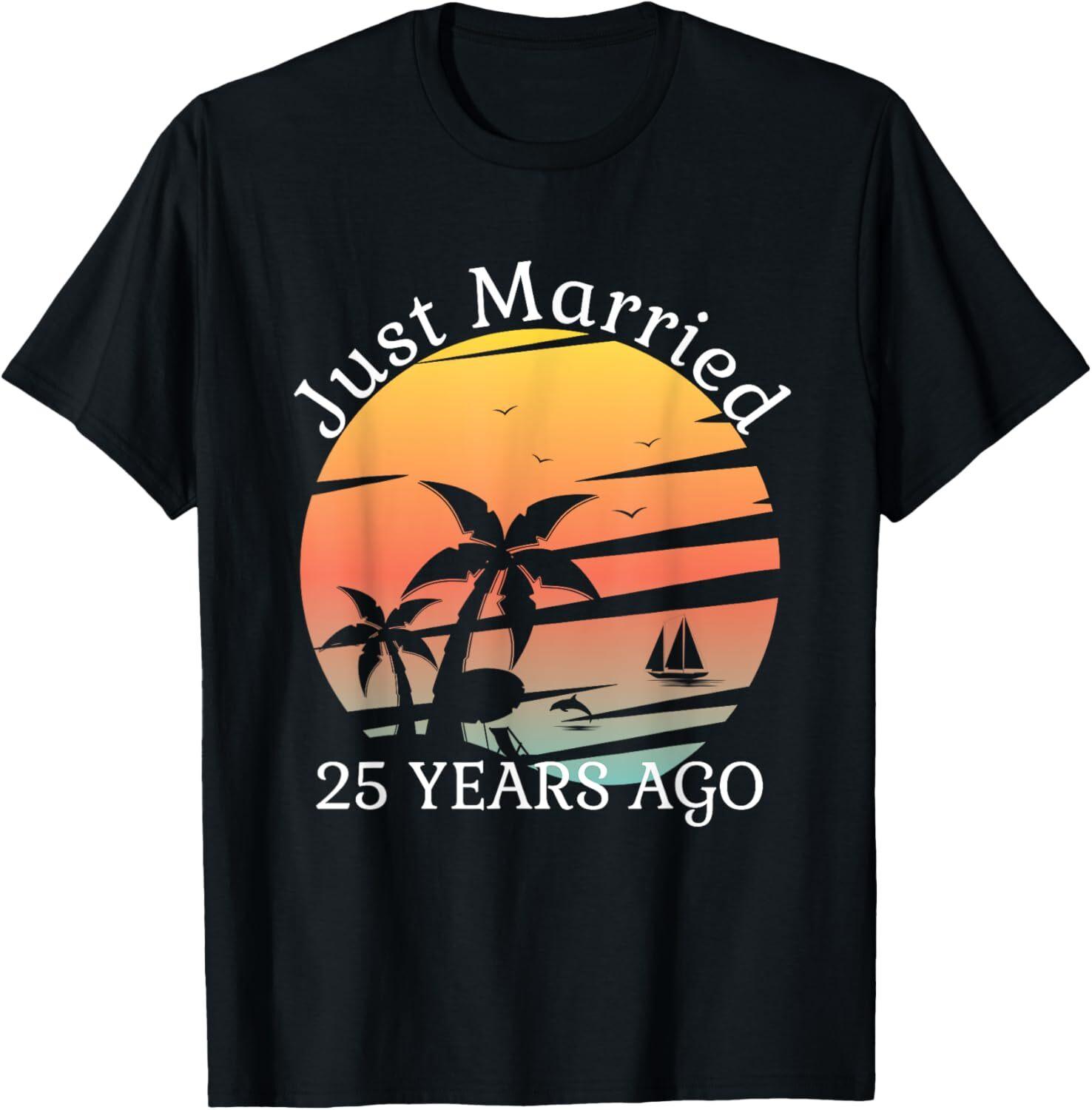 25th Wedding Anniversary Cruise Just Married 25 Years T-Shirt Hoodie XL