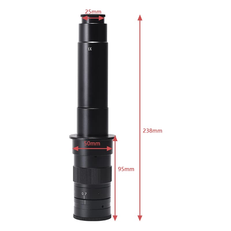 HAYEAR Monocular MAX 300X Zoom Glass Lens Adapter Digital Microscope Camera Objective C-Mount f/Industrial