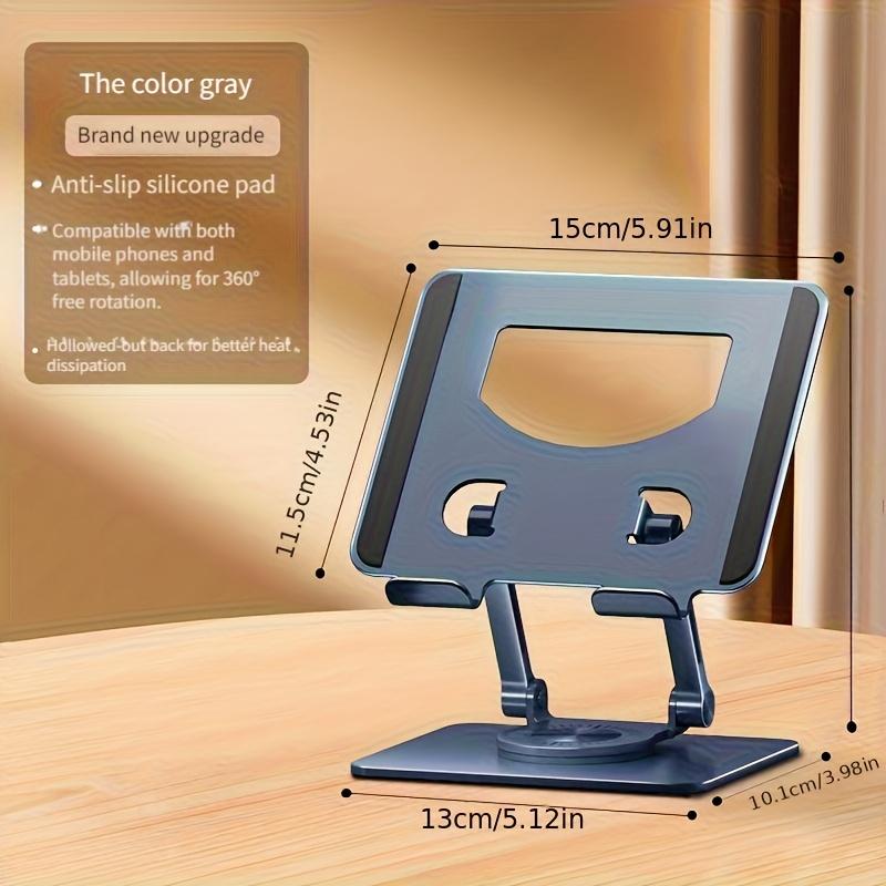 Nastavitelný stojan na tablet otočný o 360° - Skládací stolní stojan, kompatibilní se zařízeními od 12,9" do 4,7", šedý