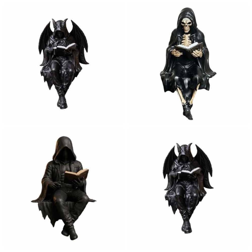 Decoration Reading Men Statue Halloween Desktop Ornaments Creative Skeleton Figurine Home Decor