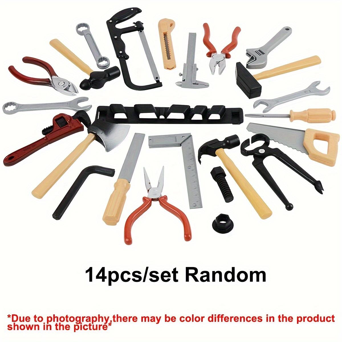 14pcs/set Mini Plastic Engineer Construction Repair Tool Kit Simulation Repair Drill Screwdriver Wrench Screw Hammer ZSY