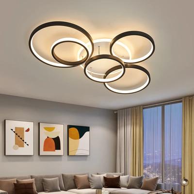 Nowoczesna inteligentna lampa sufitowa LED 2/3/5/6 pierścieni żyrandol nad stół do jadalni do jadalni, salonu, sypialni, kuchni, oprawa Hogar
