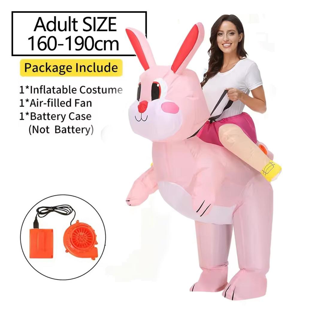 Костюм Пасхального Кролика Надувной Костюм Кролика Пасхальный Надувной Костюм Взрослый Девушка для Рождества Косплей Хэллоуин Карнавал Подарок as picture розовый