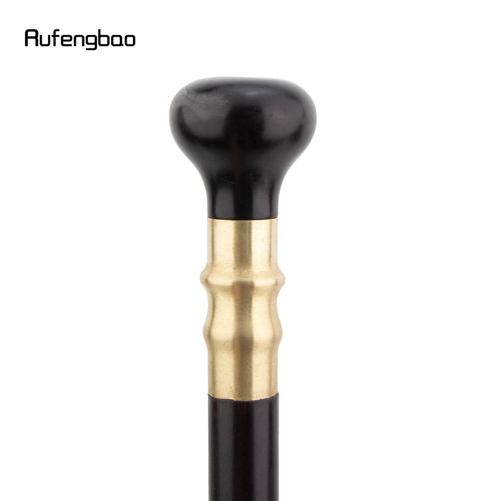 Black Wooden Traditional Single Joint Walking Stick Decorative Cospaly Party Wood Walking Cane Halloween Mace Wand Crosier 90cm