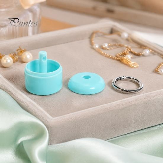 Engagement Ring Travel Case Holder Keychain with Secure Cylindrical Slot, Waterproof Portable Jewelry Pouch for Outdoor Case, Lightweight Storage Box