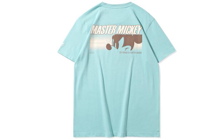 Men's Li-Ning T-Shirts Men's Mist Blue Crew Neck Moderate Straight Fit