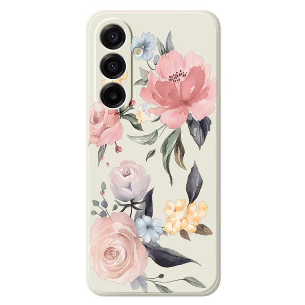 For Samsung Galaxy A17 5G Case Big Flowers Pattern Printing Straight Edge TPU Phone Back Cover
