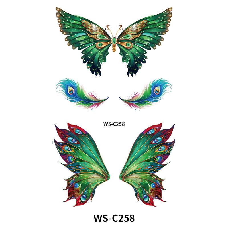 New Colored Butterfly Ins Style Tattoo Stickers Waterproof Arm Advanced Stage Performance Makeup Face