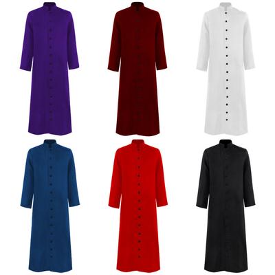 Costume Sacerdote Halloween Cosplay Abito Frate Mago Monaco Abito da Chiesa Uomo Adulto