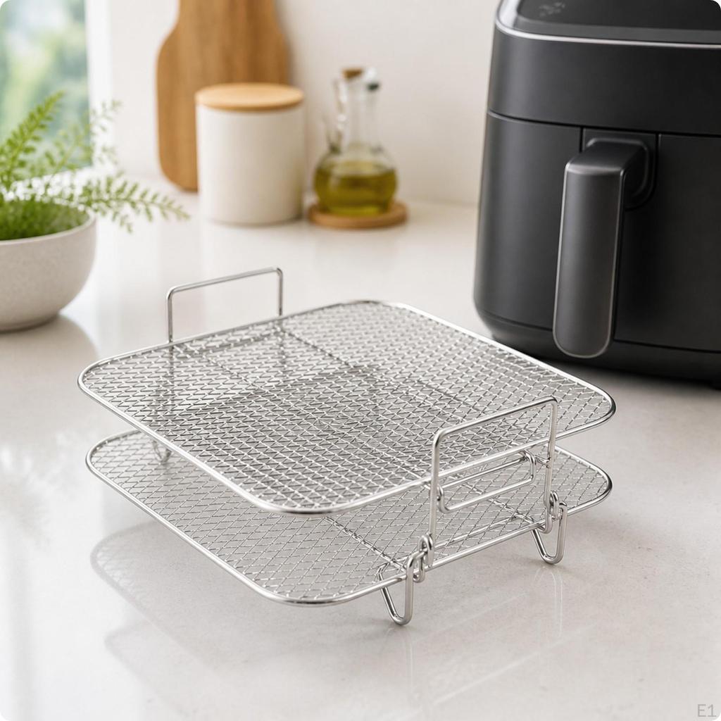 Two-Tier Air Fryer Rack Robust Kitchen Accessory Multifunctional for Baking