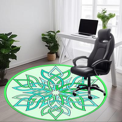 1pc Mandala, Symmetry Office Round Rug, Non-slip, Soft and Durable Office Rug for Interior Decoration, Perfect for Office,Decoration Yy260204078