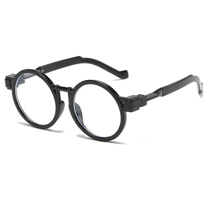 Punk Round Reading Glasses Men Anti Blue Light Computer Goggle Big Frame Fashion Glasses Custom Presbyopia 1.25