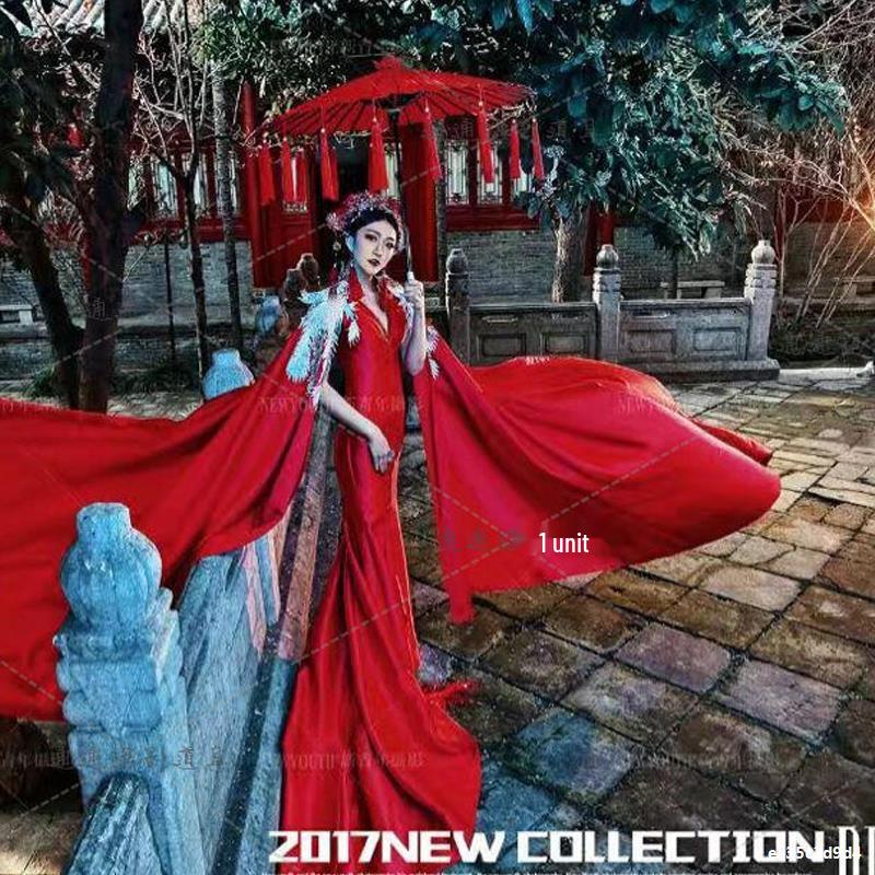 Retro Silk Tassel Xi Character Hanfu Red Flower Umbrella - Guochao Wedding Dress Photo Prop